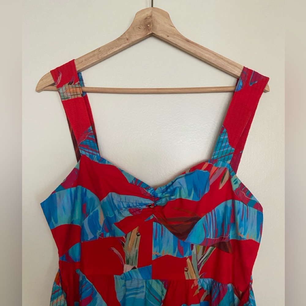 Farm Rio Sweet Jungle Red Midi Dress - Picture 3 of 9